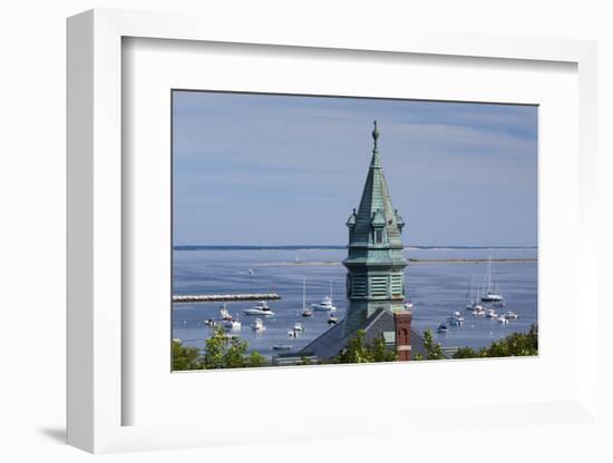 Massachusetts, Cape Cod, Provincetown, View of Town Hall and Harbor-Walter Bibikow-Framed Photographic Print