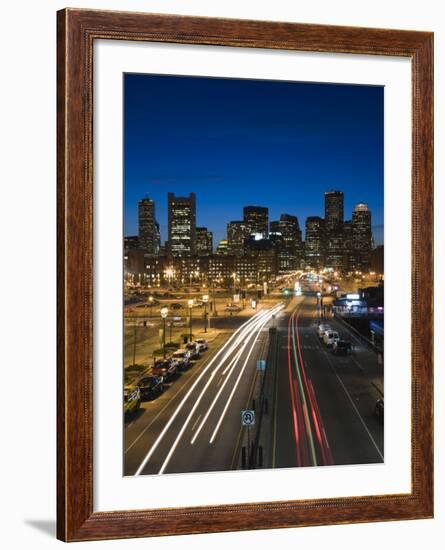 Massachusetts Financial District from South Boston, Boston, Massachusetts, USA-Walter Bibikow-Framed Photographic Print