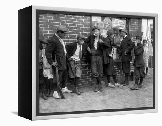 Massachusetts: Gang, C1916-Lewis Wickes Hine-Framed Premier Image Canvas