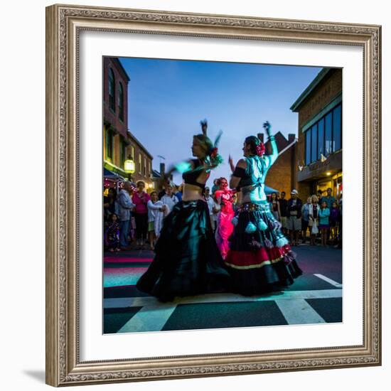 Massachusetts, Gloucester Downtown Block Party, Belly Dancers-Walter Bibikow-Framed Photographic Print