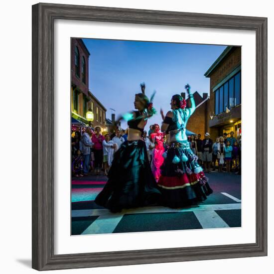 Massachusetts, Gloucester Downtown Block Party, Belly Dancers-Walter Bibikow-Framed Photographic Print