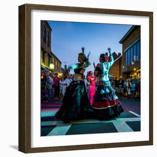 Massachusetts, Gloucester Downtown Block Party, Belly Dancers-Walter Bibikow-Framed Photographic Print