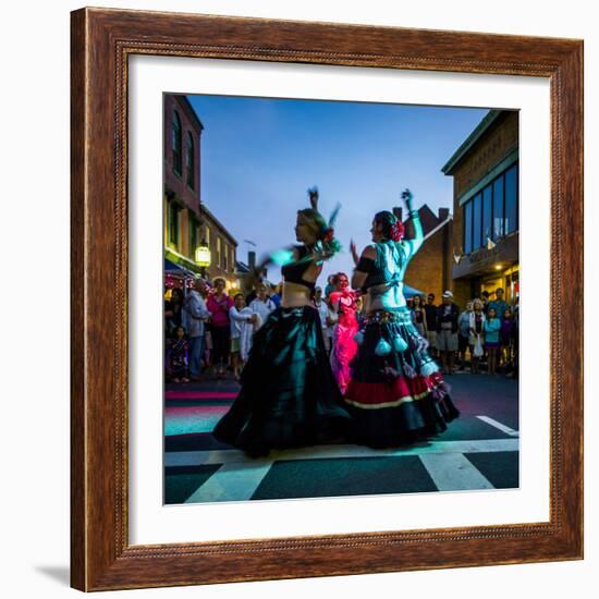 Massachusetts, Gloucester Downtown Block Party, Belly Dancers-Walter Bibikow-Framed Photographic Print