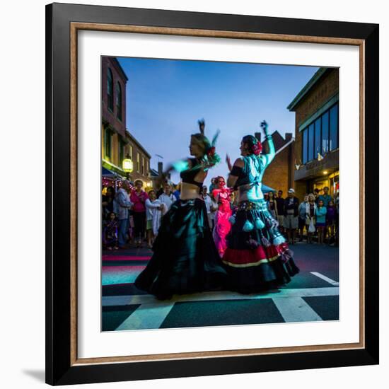 Massachusetts, Gloucester Downtown Block Party, Belly Dancers-Walter Bibikow-Framed Photographic Print