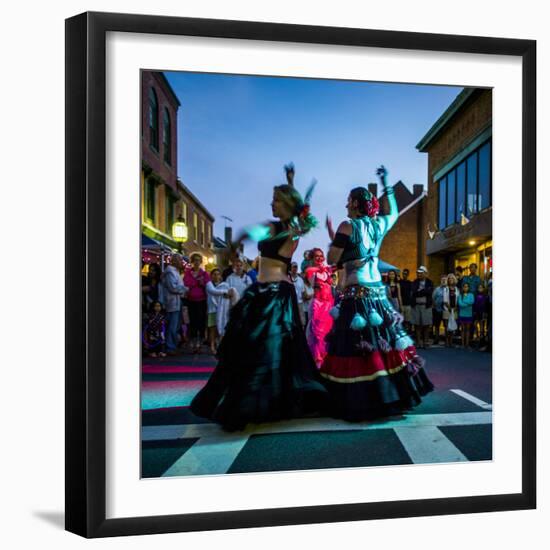 Massachusetts, Gloucester Downtown Block Party, Belly Dancers-Walter Bibikow-Framed Photographic Print