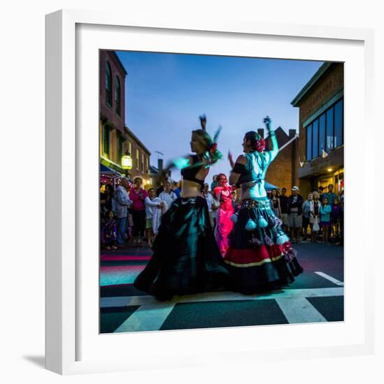 Massachusetts, Gloucester Downtown Block Party, Belly Dancers-Walter Bibikow-Framed Photographic Print