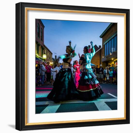 Massachusetts, Gloucester Downtown Block Party, Belly Dancers-Walter Bibikow-Framed Photographic Print