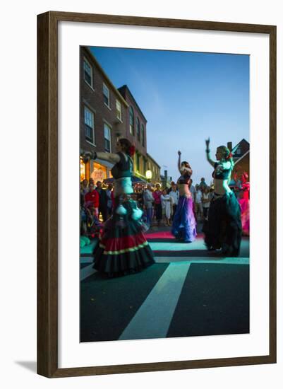 Massachusetts, Gloucester Downtown Block Party, Belly Dancers-Walter Bibikow-Framed Photographic Print