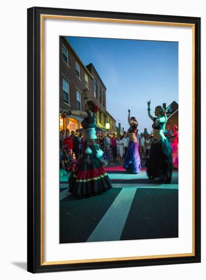 Massachusetts, Gloucester Downtown Block Party, Belly Dancers-Walter Bibikow-Framed Photographic Print