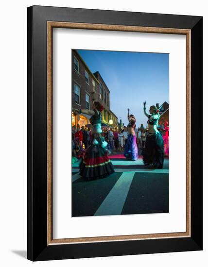 Massachusetts, Gloucester Downtown Block Party, Belly Dancers-Walter Bibikow-Framed Photographic Print