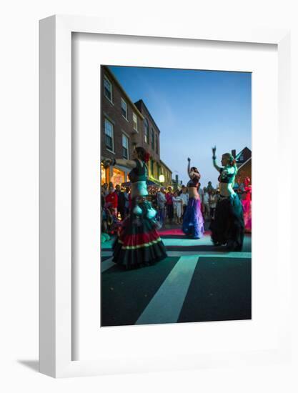 Massachusetts, Gloucester Downtown Block Party, Belly Dancers-Walter Bibikow-Framed Photographic Print