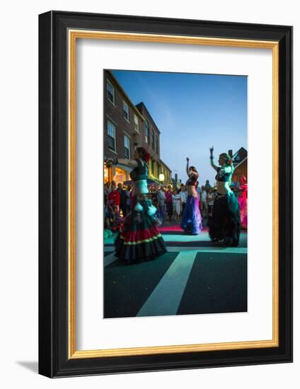 Massachusetts, Gloucester Downtown Block Party, Belly Dancers-Walter Bibikow-Framed Photographic Print