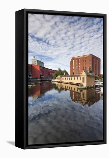 Massachusetts, Lowell, Lowell National Historic Park, Lower Locks-Walter Bibikow-Framed Premier Image Canvas