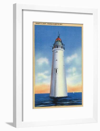 Massachusetts - Massachusetts Bay View of Minot's Lighthouse, c.1936-Lantern Press-Framed Art Print