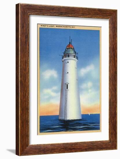 Massachusetts - Massachusetts Bay View of Minot's Lighthouse, c.1936-Lantern Press-Framed Art Print