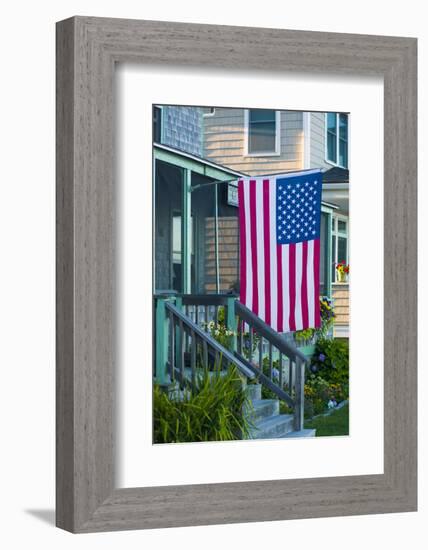 Massachusetts, Rockport, Long Beach, Porch-Walter Bibikow-Framed Photographic Print