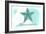 Massachusetts - Starfish - Teal - Coastal Icon-Lantern Press-Framed Art Print