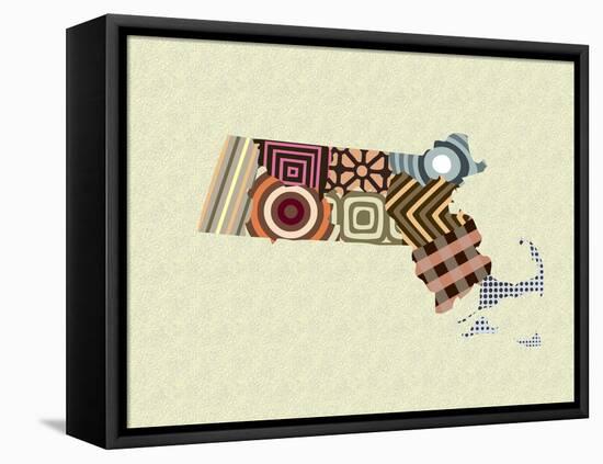 Massachusetts State Map-Lanre Adefioye-Framed Premier Image Canvas