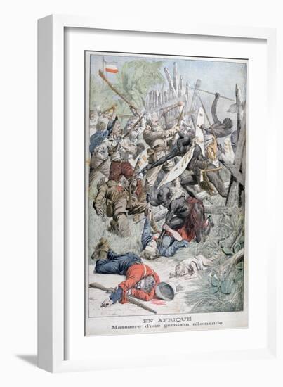 Massacre of a German Garrison in Damaraland, South-West Africa, 1903-null-Framed Giclee Print