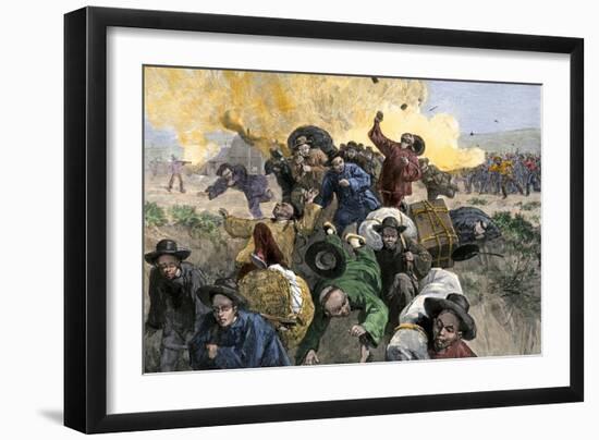 Massacre of Chinese Immigrants at Rock Springs, Wyoming, 1885-null-Framed Giclee Print