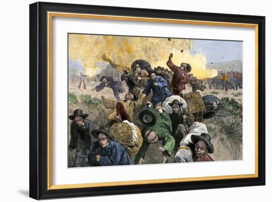 Massacre of Chinese Immigrants at Rock Springs, Wyoming, 1885-null-Framed Giclee Print