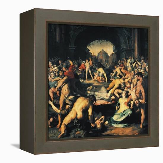 Massacre of Innocents, Central Panel of Triptych-Cornelis Cornelisz Van Haarlem-Framed Premier Image Canvas