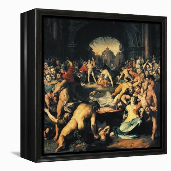 Massacre of Innocents, Central Panel of Triptych-Cornelis Cornelisz Van Haarlem-Framed Premier Image Canvas