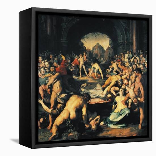 Massacre of Innocents, Central Panel of Triptych-Cornelis Cornelisz Van Haarlem-Framed Premier Image Canvas