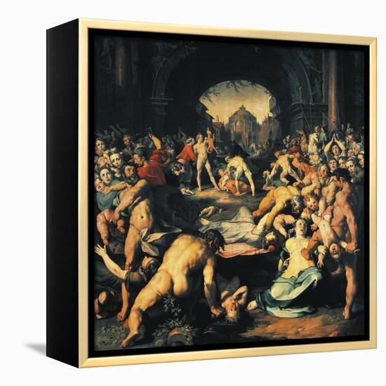 Massacre of Innocents, Central Panel of Triptych-Cornelis Cornelisz Van Haarlem-Framed Premier Image Canvas