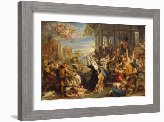 Massacre of the Innocents, about 1636/38-Peter Paul Rubens-Framed Giclee Print