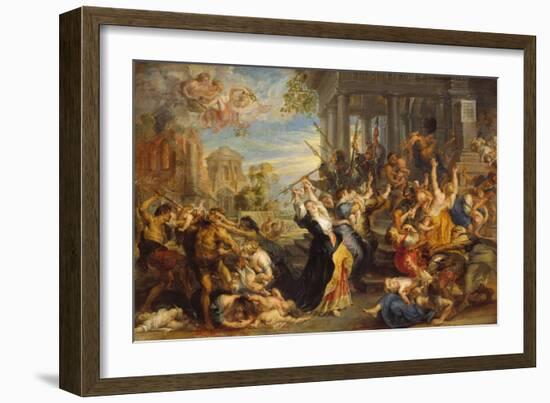 Massacre of the Innocents, about 1636/38-Peter Paul Rubens-Framed Giclee Print