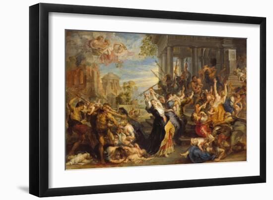 Massacre of the Innocents, about 1636/38-Peter Paul Rubens-Framed Giclee Print