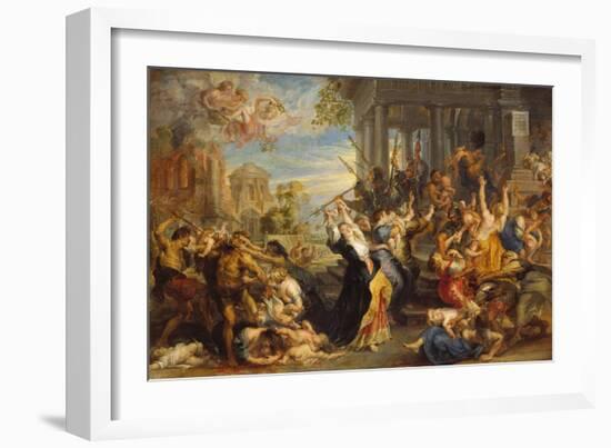 Massacre of the Innocents, about 1636/38-Peter Paul Rubens-Framed Giclee Print