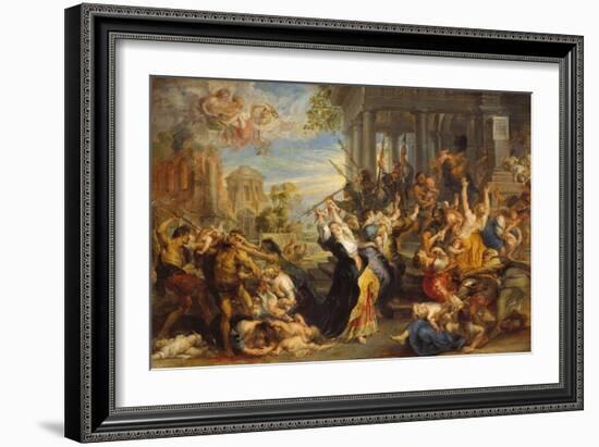 Massacre of the Innocents, about 1636/38-Peter Paul Rubens-Framed Giclee Print