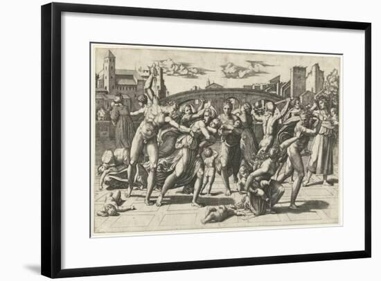 Massacre of the Innocents, c.1515-Marcantonio Raimondi-Framed Giclee Print