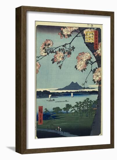 Massaki and the Suijin Grove by the Sumida River (One Hundred Famous Views of Edo). 1856-58-Utagawa Hiroshige-Framed Giclee Print