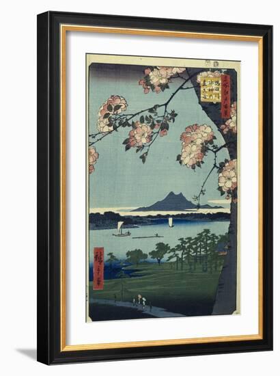 Massaki and the Suijin Grove by the Sumida River (One Hundred Famous Views of Edo). 1856-58-Utagawa Hiroshige-Framed Giclee Print