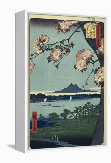 Massaki and the Suijin Grove by the Sumida River (One Hundred Famous Views of Edo). 1856-58-Utagawa Hiroshige-Framed Premier Image Canvas