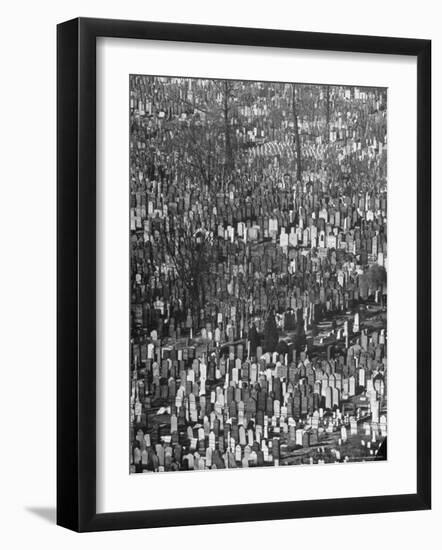 Masses of Tombstones in Cemetery in Queens-Andreas Feininger-Framed Photographic Print