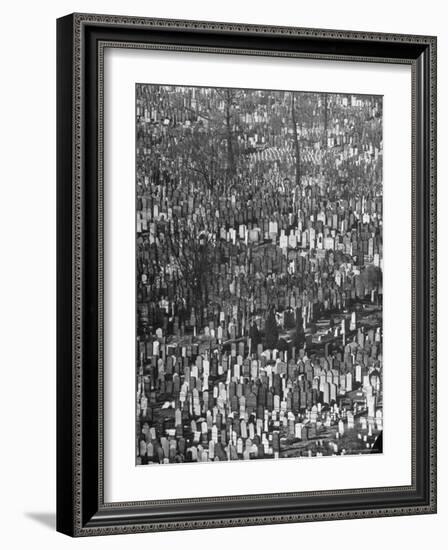 Masses of Tombstones in Cemetery in Queens-Andreas Feininger-Framed Photographic Print