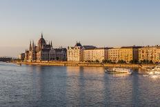 Pest, the River Danube and the Hungarian Parliament Building-Massimo Borchi-Photographic Print