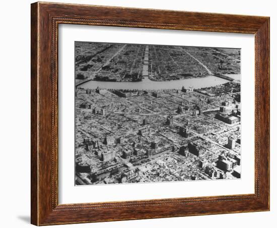 Massive Damage Caused by American Incendiary Bombs Dropped on the City Weeks Earlier-null-Framed Photographic Print