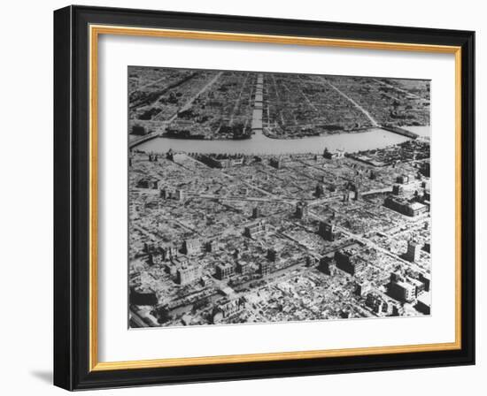 Massive Damage Caused by American Incendiary Bombs Dropped on the City Weeks Earlier-null-Framed Photographic Print