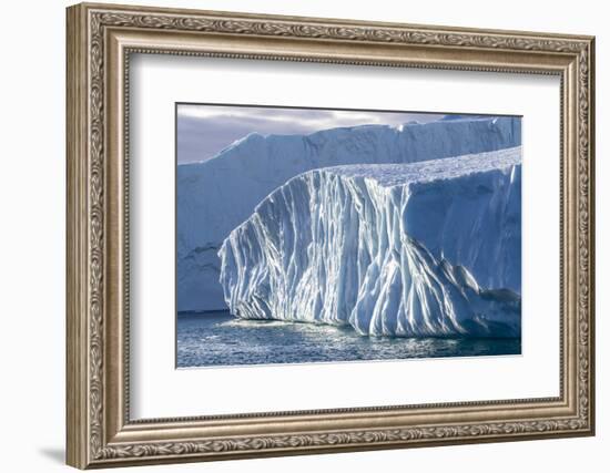 Massive icebergs calved from the Jakobshavn Isbrae glacier-Michael Nolan-Framed Photographic Print