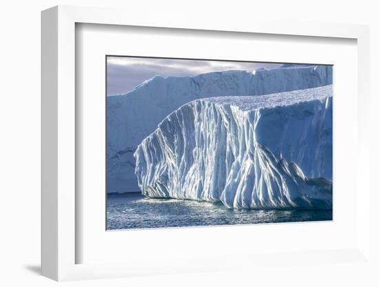 Massive icebergs calved from the Jakobshavn Isbrae glacier-Michael Nolan-Framed Photographic Print