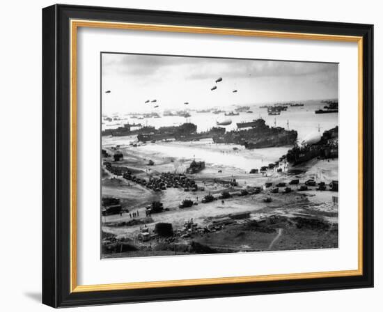 Massive Landing of US Troops, Supplies and Equipment in the Days Following D-Day on Omaha Beach-null-Framed Photographic Print