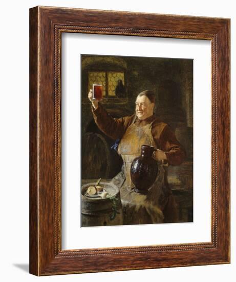 Master Brewer at Mealtime in the Cellar of the Cloister, 1892-Eduard Grützner-Framed Giclee Print