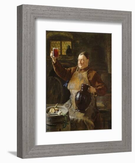 Master Brewer at Mealtime in the Cellar of the Cloister, 1892-Eduard Grützner-Framed Premium Giclee Print