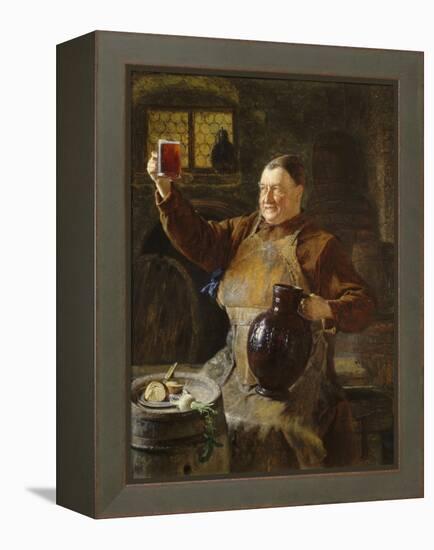 Master Brewer at Mealtime in the Cellar of the Cloister, 1892-Eduard Grützner-Framed Premier Image Canvas