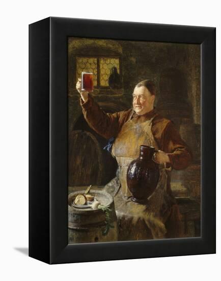 Master Brewer at Mealtime in the Cellar of the Cloister, 1892-Eduard Grützner-Framed Premier Image Canvas